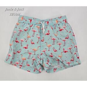 Janie & Jack Boys Flamingo Swim Trunks | Size 18–24 Months